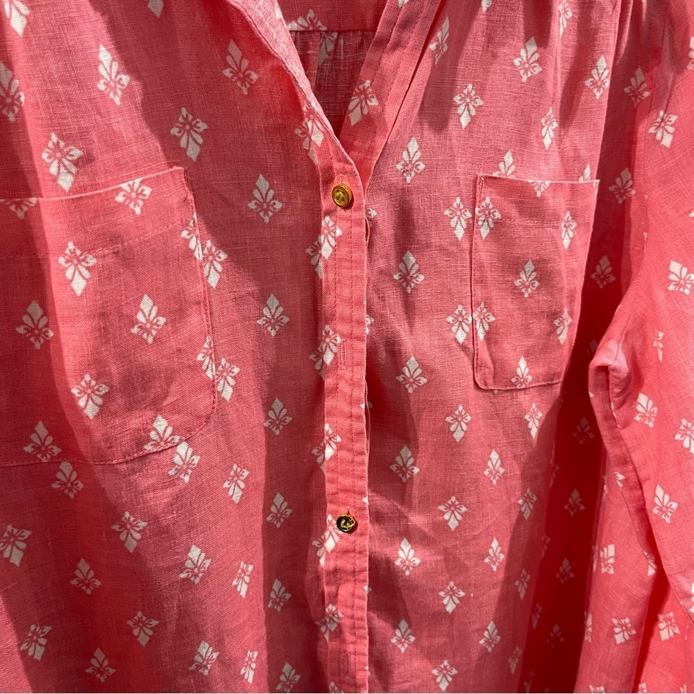 Charters Club Luxury Linen Button Top Size Large - Picture 6 of 7